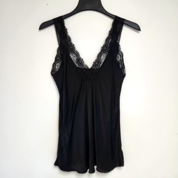 Dis Moi Women's Black Camisole W/Lace Trim Size M - Picture 1 of 6